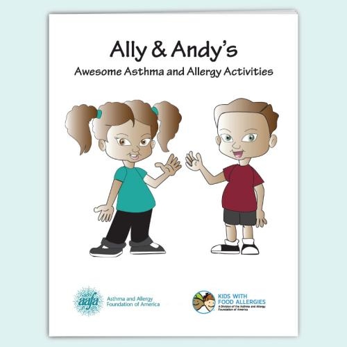 Product Description: This coloring and activity book gives children and families a fun way to learn about the basics ofasthma and food allergies in a story format.It has word finds, crossword puzzles, word scrambles, mazes and other activities.</br></br>It also includes a list of asthma and allergies resources for parents or caregivers,and kids.</br></br>This is the English version of this activity book. You can find theSpanish version hereand theArabic version here.</br></br>Note: The PDF reader on some mobile devices prevents viewing these documents. If you are having trouble, please download and view on a computer with the latest version ofAdobe Acrobat Reader®.</br> Ally & Andy's Activity Book (English)