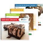 Product Description: Safe Eats® Desserts is a collection of 32 allergy-friendly dessert recipes. These recipes offer a safe way for children with food allergies to celebrate and be included in special occasions.You will find brownies, custards, donuts, pound cake, tarts, toffee and more ~ all recipes that will help to make life a little bit sweeter!</br></br>Each of the 32 recipes are free of cow’s milk, eggs, peanuts and tree nuts*. The recipes are vegan (free of animal-derived ingredients). Some of the recipes are also wheat-free and gluten-free.</br></br>Recipes such as CoCo-Licious Brownie Dream Bars, Cookie Dough Ice Cream Pie, Zesty Dessert Balls, Quick and Easy Cinnamon Sugar Donuts and Freezer Fudge are sure to please kids and adults alike. Parents will love the informational tip sections on food allergy safety and substitutions, including how to prevent accidents in the kitchen, how to replace for eggs and make dairy-free buttermilk.</br></br>We extend our thanks to So Delicious® Dairy Free for sponsoring this cookbook and supporting the work of Kids With Food Allergies. We are also grateful to our community members for sharing their allergy-friendly family favorite recipes in Safe Eats® Desserts. </br></br>*You will find recipes in this book that use coconut ingredients. Although classified by the FDA as a tree nut, coconut is not a common allergen and is not related to tree nuts. If you have a tree nut allergy, consult your physician to find out if you need to avoid coconut.</br></br>Store Home / Books and Magazines</br> Safe Eats® Desserts Recipe Cookbook (PDF)