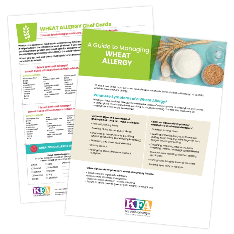 Avoidance List/Cards: Wheat Allergy (PDF)